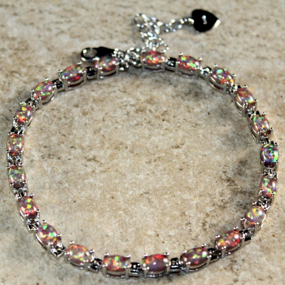 Orange Fire Opal Oval Bracelet